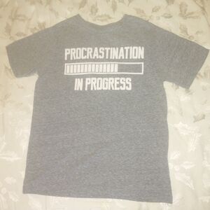 Children's Place Boys Procrastination in Progress T Shirt SS Size Small 5 6